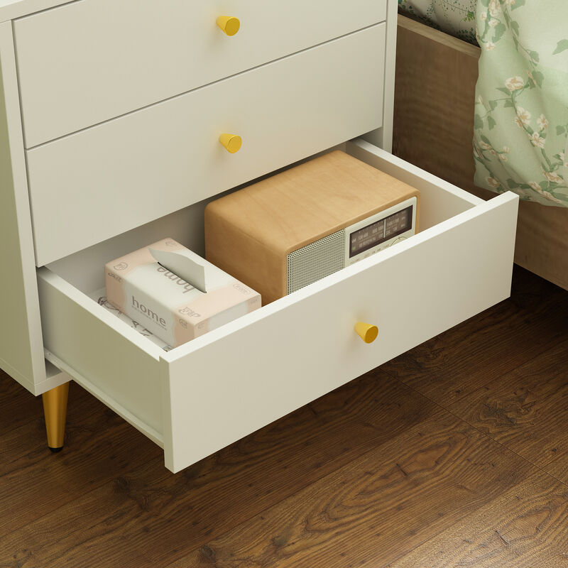FUFU&GAGA Nightstand with Contemporary Design, 3 Drawers, Durable Composite Material, (19.7" W x 15.7" D x 20.8" H), White