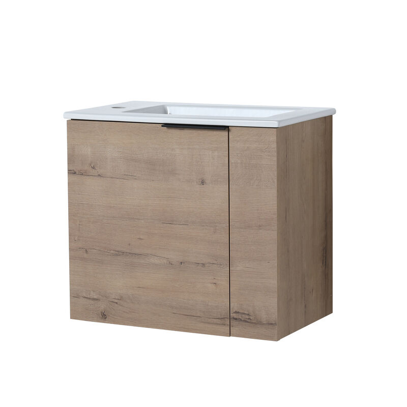 ELEMENT ACE Compact Floating Bathroom Vanity with Ceramic Sink and Soft Close Doors image number 0