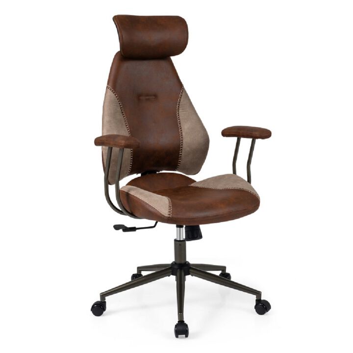 High Back Office Chair with 2D Adjustable Headrest and Rocking Feature