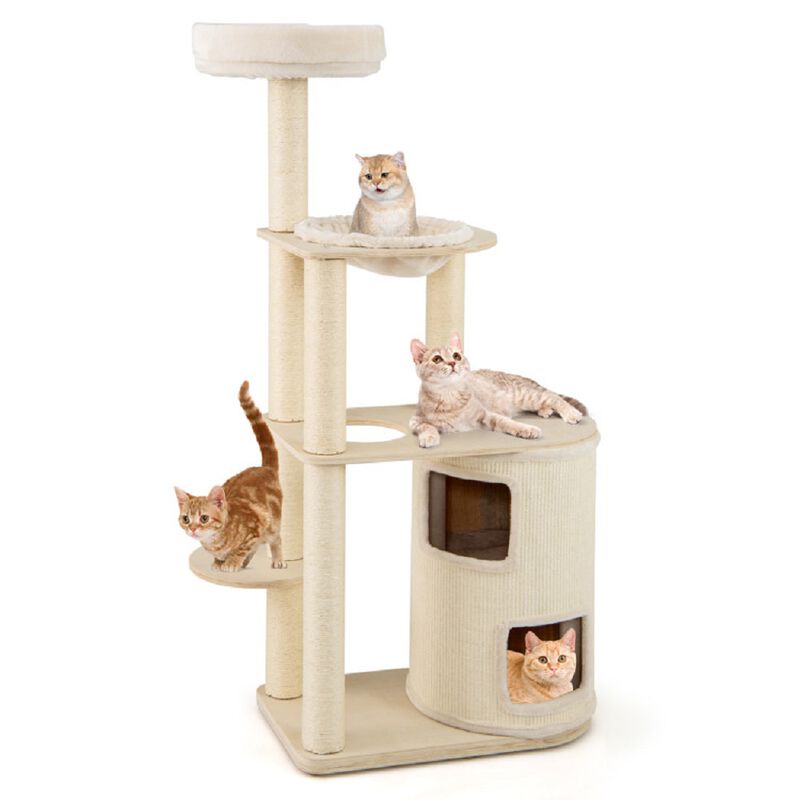 Cat Tree Tower with 2-Story Condo, Scratching Posts & Climbing Perches