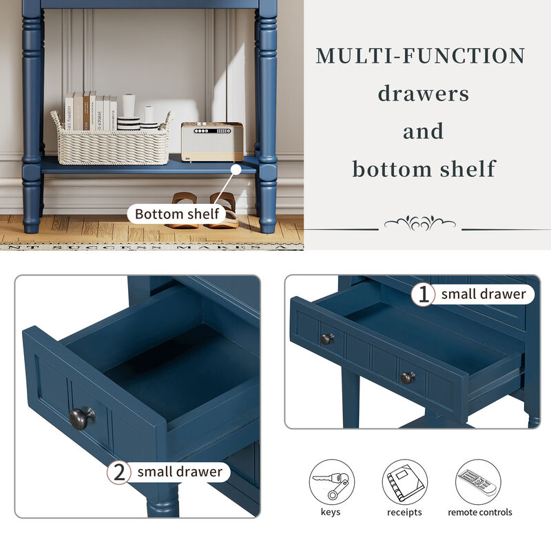 Merax Narrow Console Table with 3 Storage Drawers