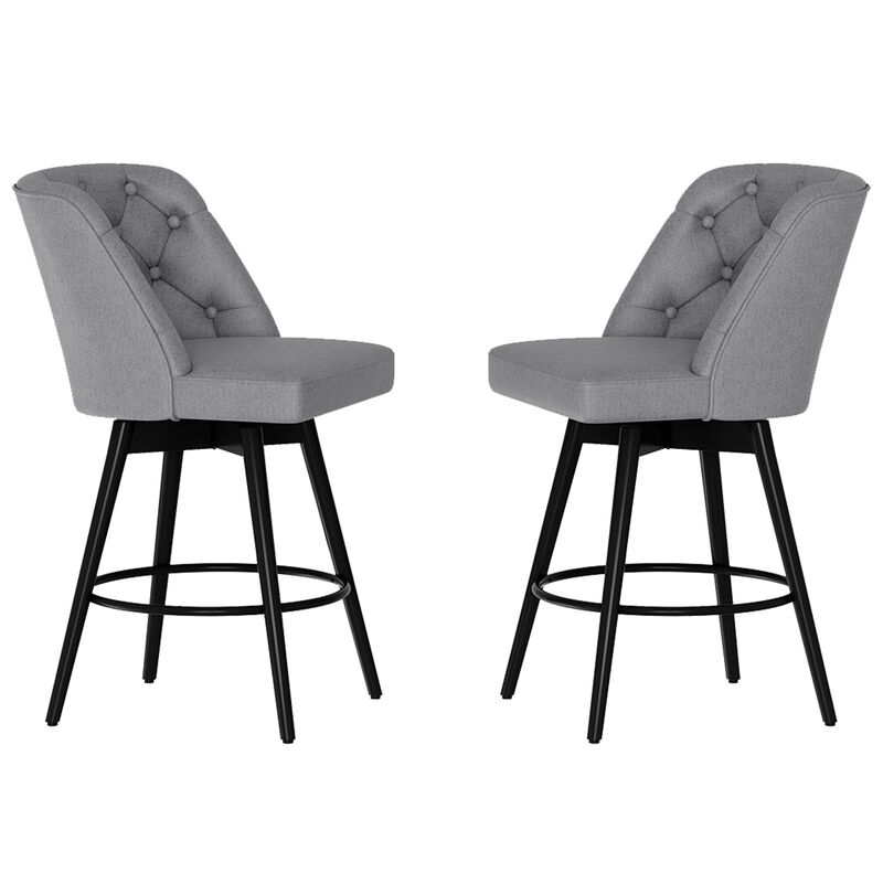 2‑Pack Swivel Bar Stools with Backs &ndash; 26" Counter Height, Modern Kitchen Island Chairs for Home Bar & Kitchen image number 0