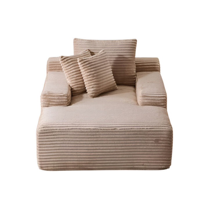 Oversized Sleeper Sofa Chair with 3 Throw Pillows and Wide Armrest for Living Room