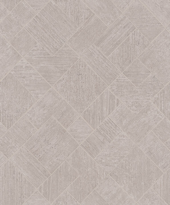 Marquetry Grey Tile Wallpaper