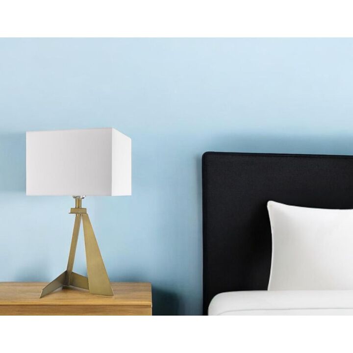 Hivvago 25" Brass Metal Novelty Table Lamp With White Shade