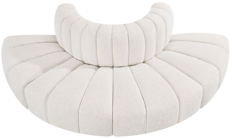 Meridian Furniture Arc Cream Boucle Fabric Modular Sofa