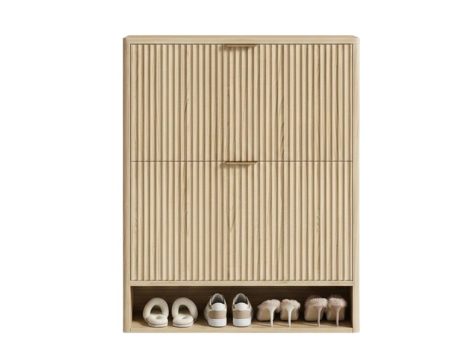Slim Entryway Shoe Storage Cabinet Flip Drawer Adjustable Shelves