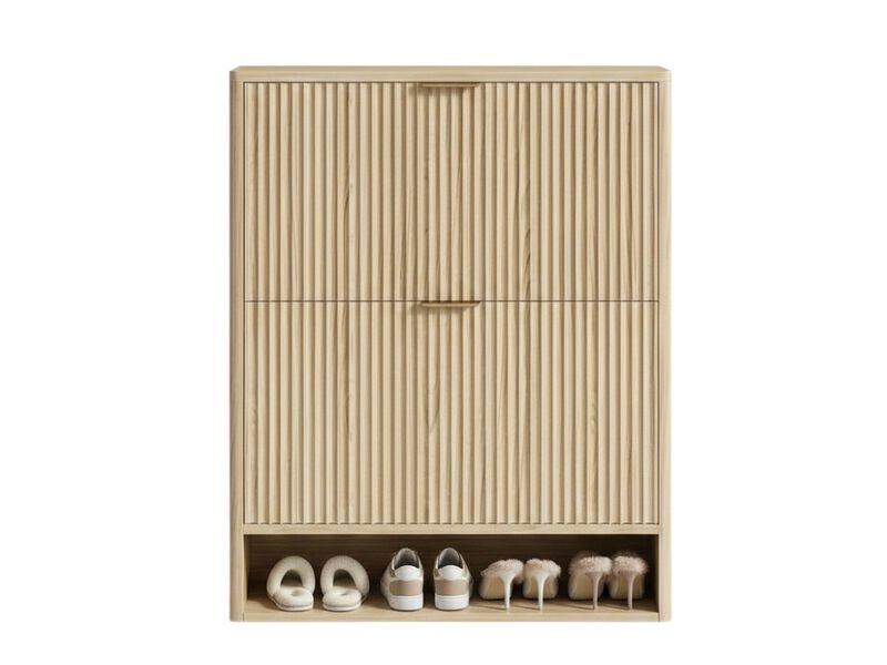Slim Entryway Shoe Storage Cabinet Flip Drawer Adjustable Shelves image number 0
