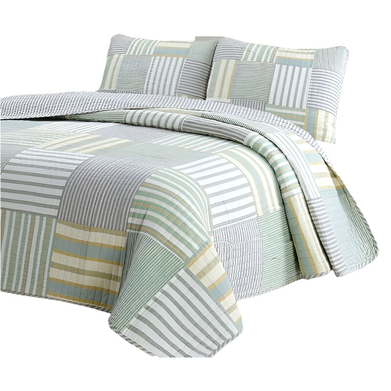 Reversible Patches 100% Cotton Quilt Set for Soft Comfortable Sleep and Style