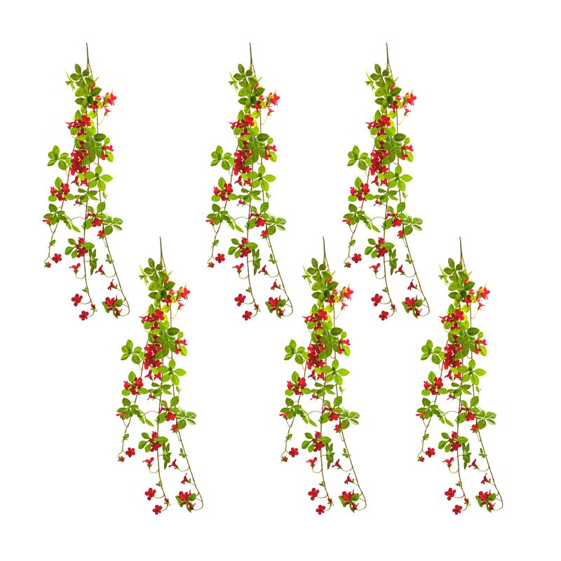 Set of 6 Lifelike Floral and Foliage Vines Lush Garden Decor