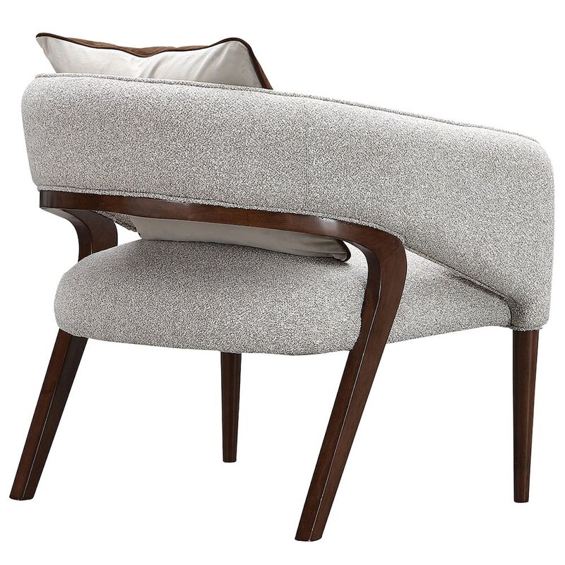 Michael Amini Houston Accent Chair - Pebble/Walnut
