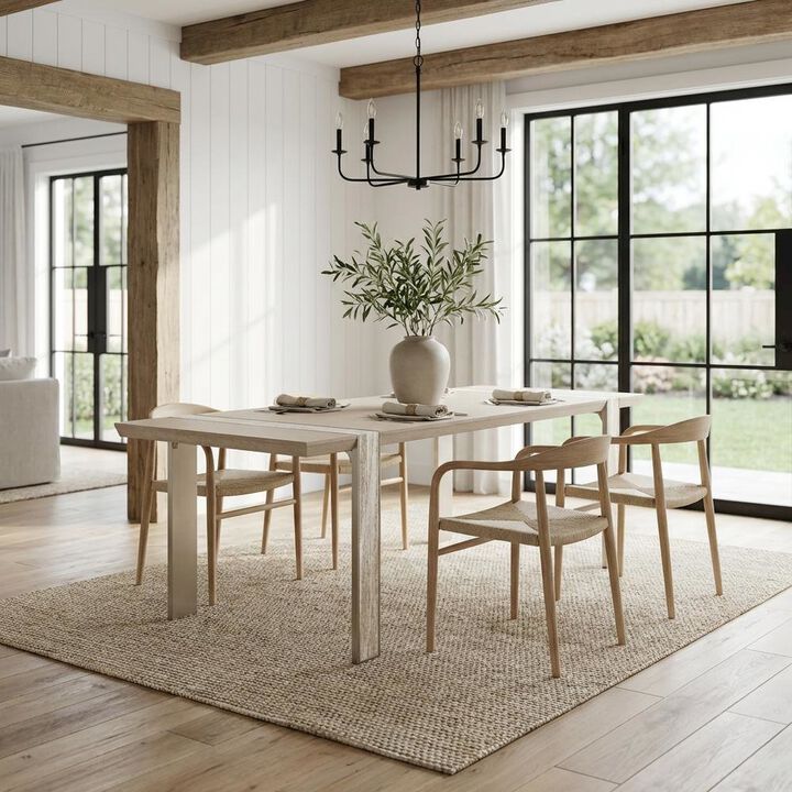 Michael Amini Lotus Bay Narrow Rectangular Dining Table - Sand