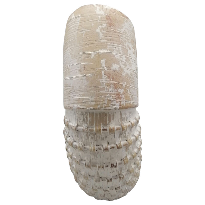 12x11" Woven Shell Decor, White image number 1