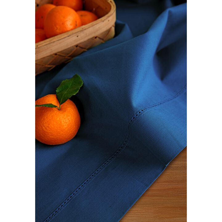 Linen Table Throw - Cotton Linen Hemstitch