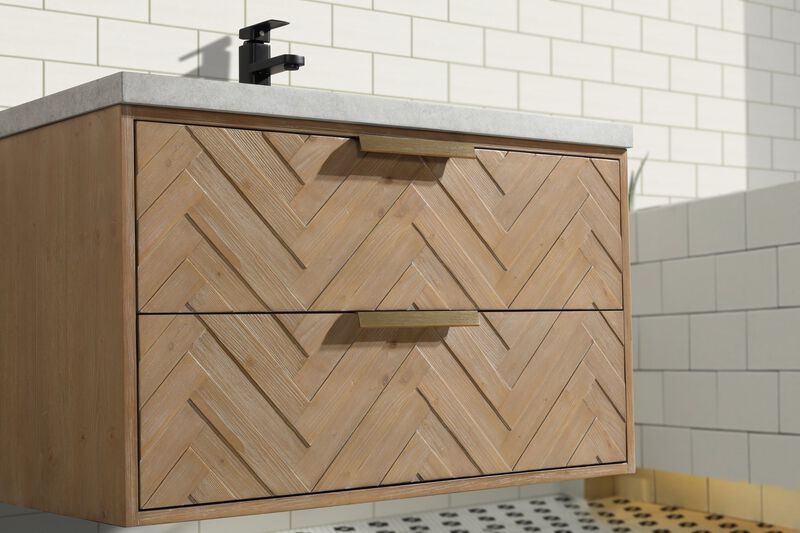 Carlsbad 36" Floating Bathroom Vanity Weathered Fir image number 2