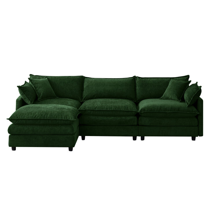 Jegfli Chenille Modular L-Shaped Sectional Sofa