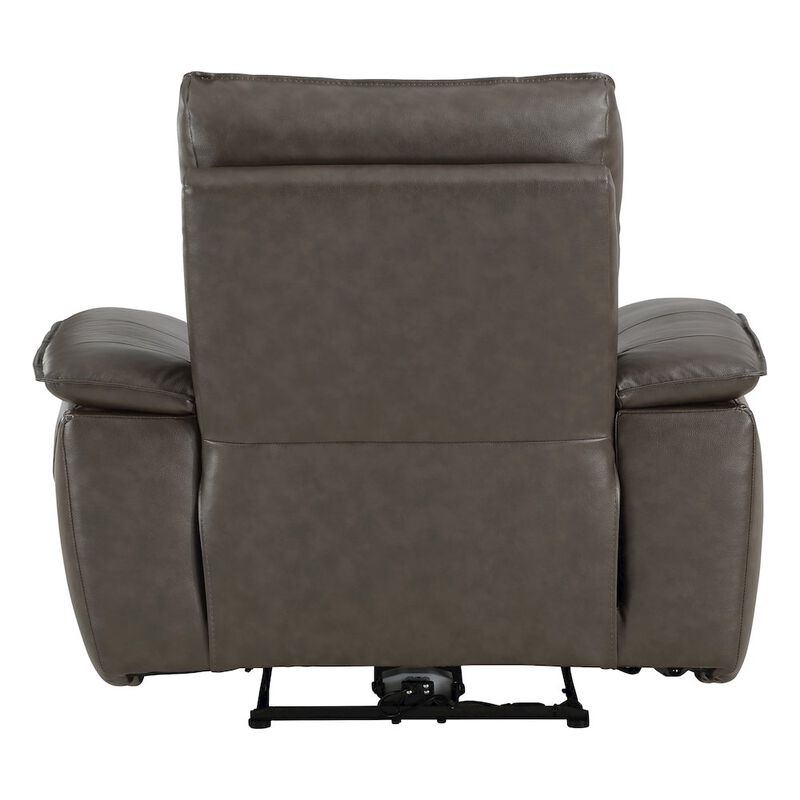 Lexicon Maroni Leather Power Reclining Chair With Power Headrest In Dark Brown