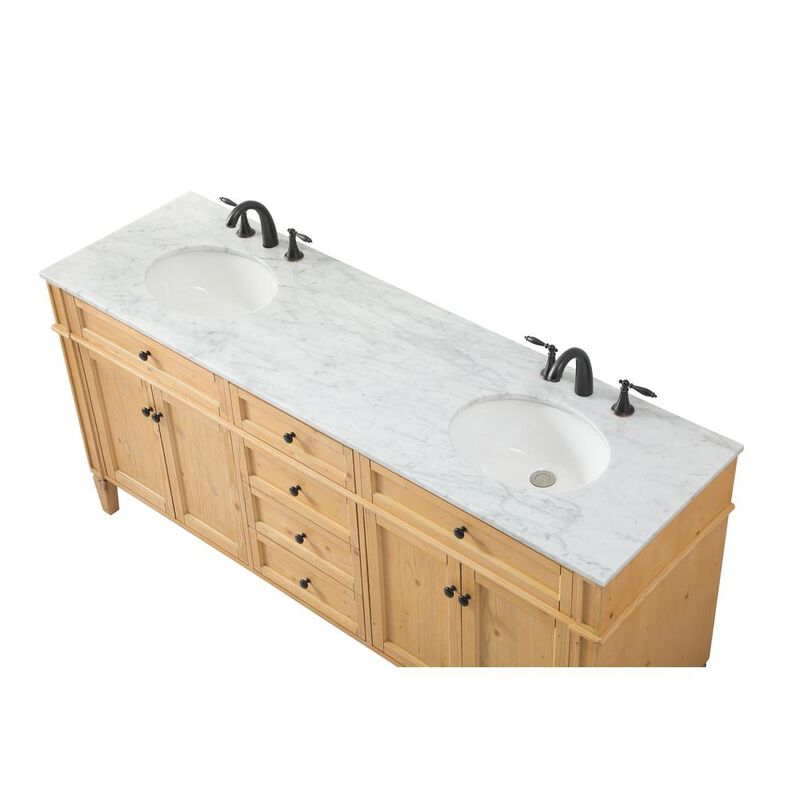 Elegant Kitchen and Bath 72 inch double bathroom vanity in natural wood