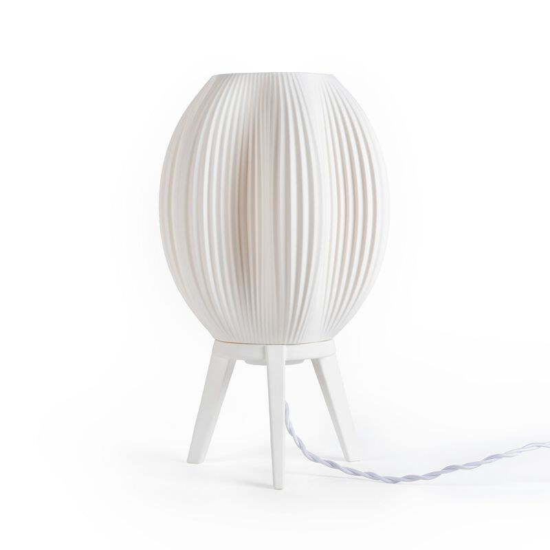 Wavy Modern Contemporary Plant-Based PLA 3D Printed Dimmable LED Table Lamp