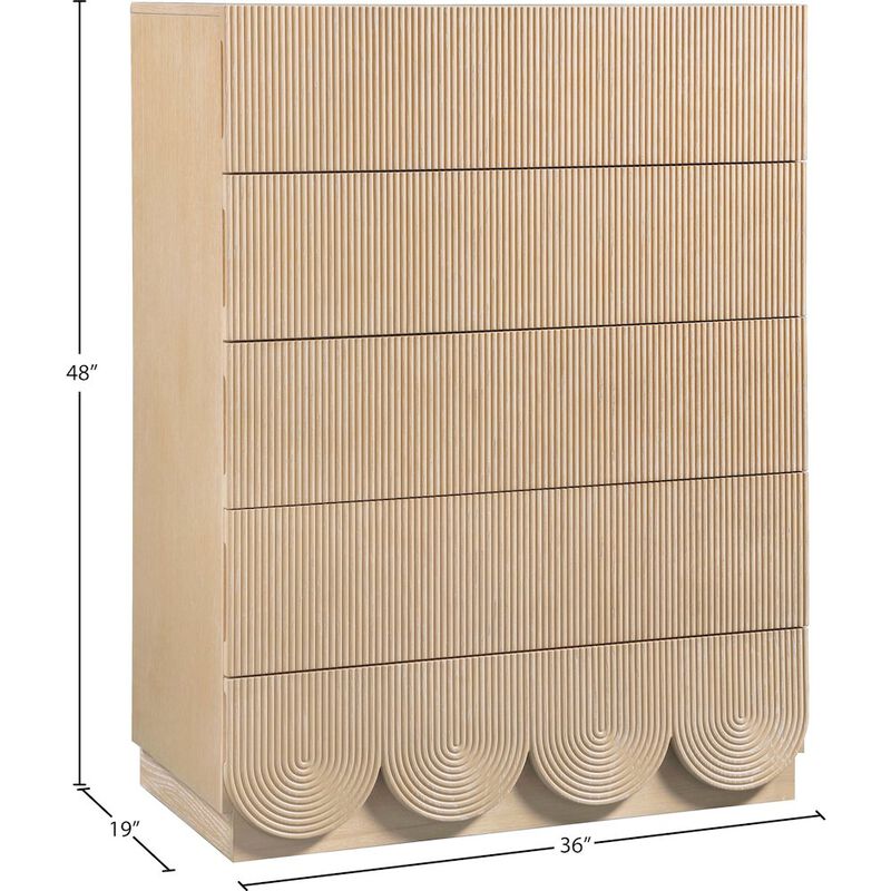 Meridian Furniture Scallop Natural Chest