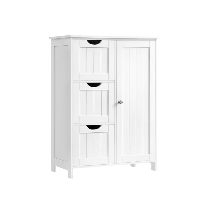 Bathroom Floor Storage Cabinet with 3 Drawers for Towels, Toiletries, or Supplies
