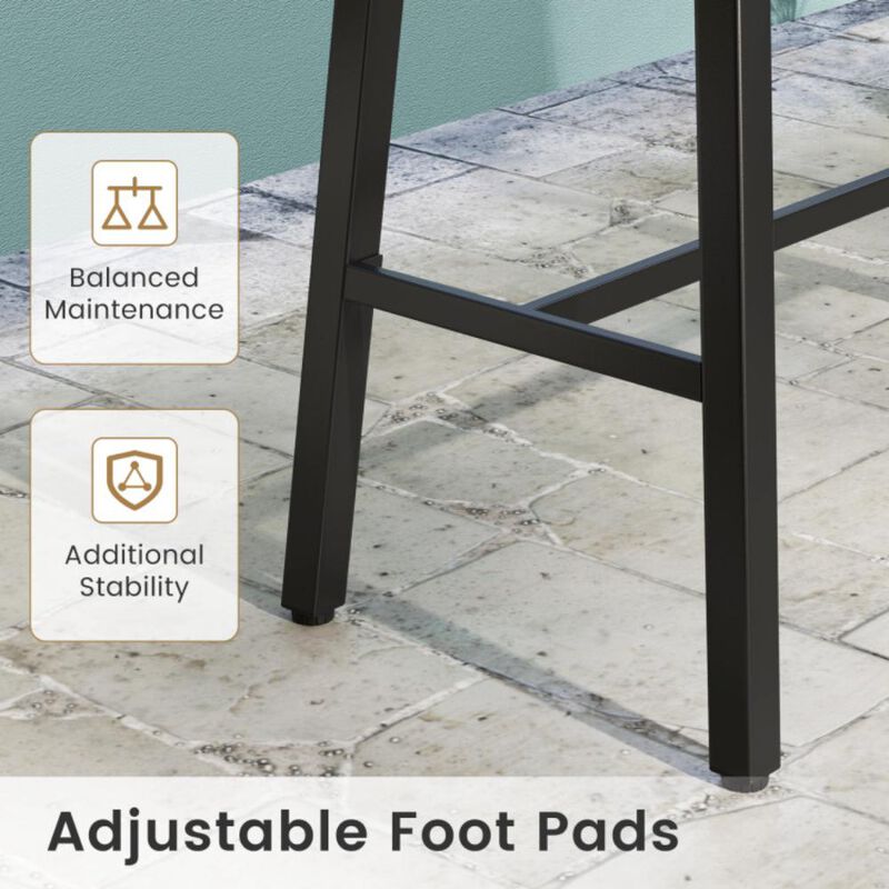 Hivvago 36 Inches Patio Counter Height Bar Table with Adjustable Foot Pads