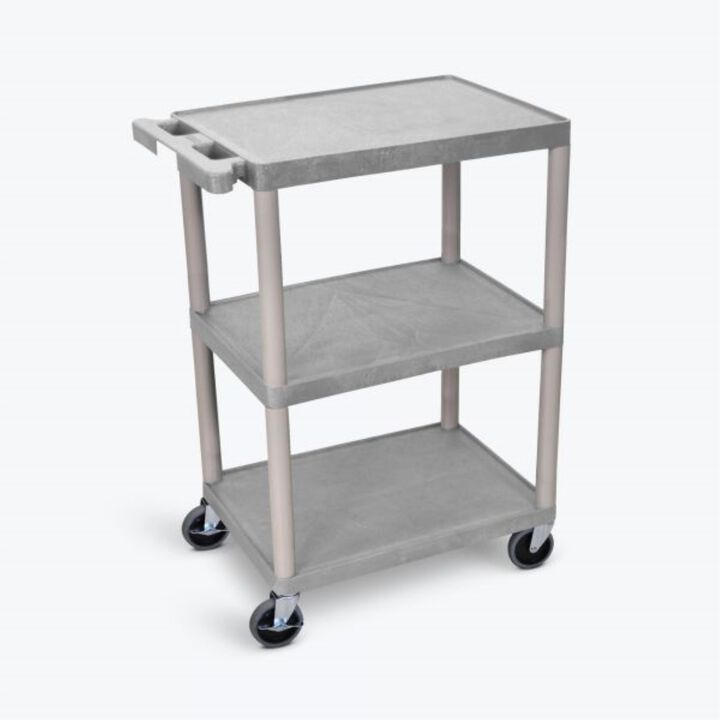 Luxor 3 Shelf Utility Cart Gray