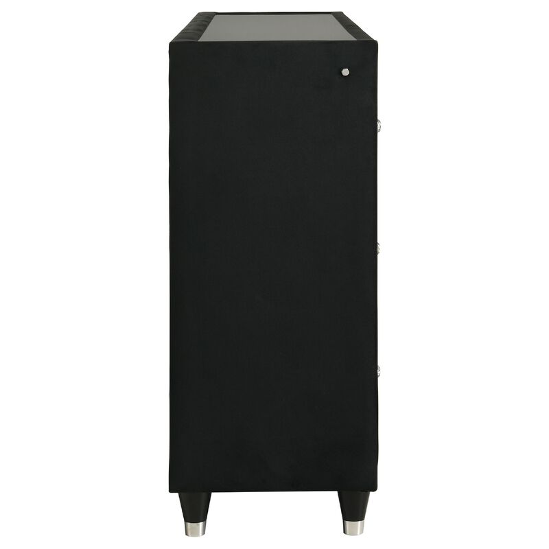 Maren Wide Dresser, 8 Drawers, LED Flame box, Velvet image number 5