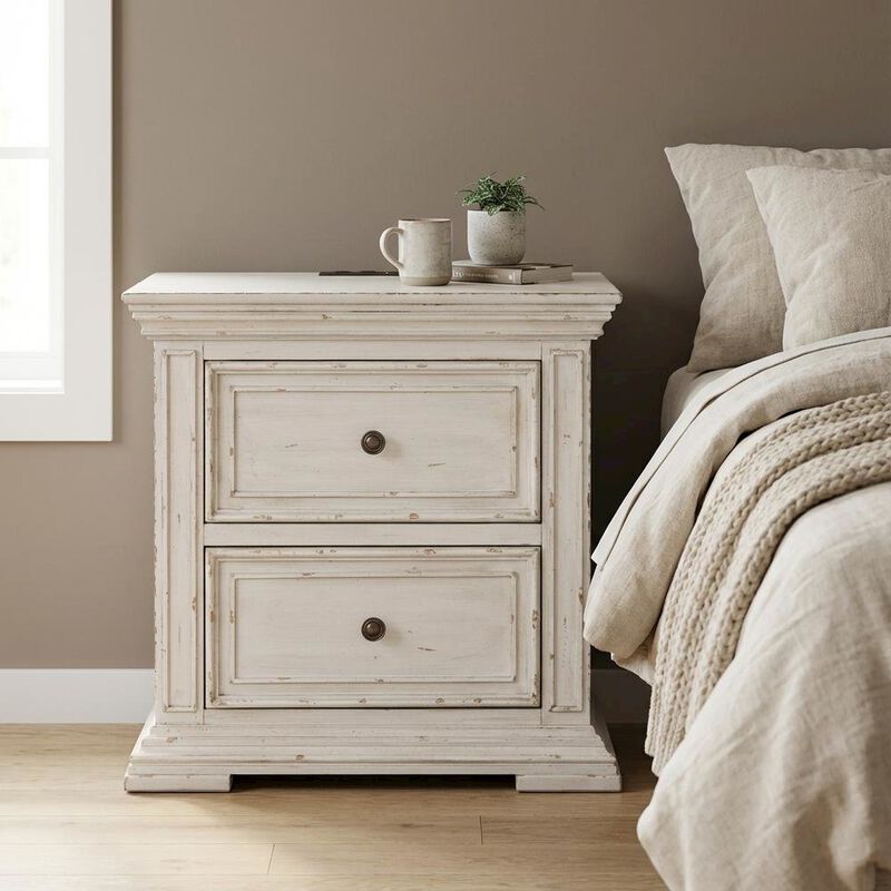 Liberty Furniture White Nightstand with Charging Station and Traditional Style image number 2