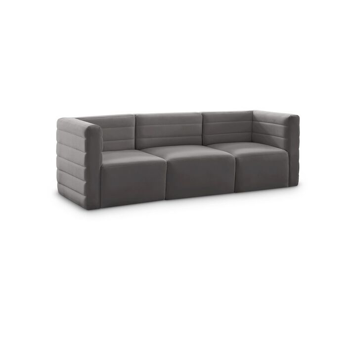 Meridian Furniture Quincy Grey Velvet Modular Sofa