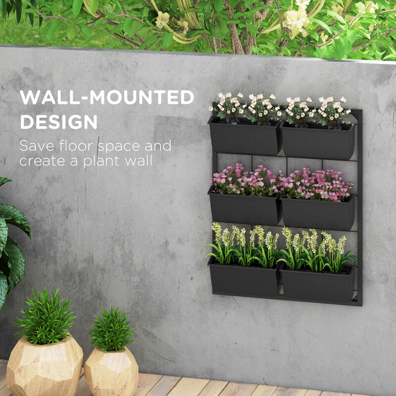 Hivvago 3-Tier Wall Hanging Planter with 6 Pots image number 3