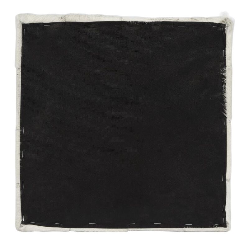 Butler Specialty Victorian Hair on Hide Cube Ottoman, Black and White image number 2