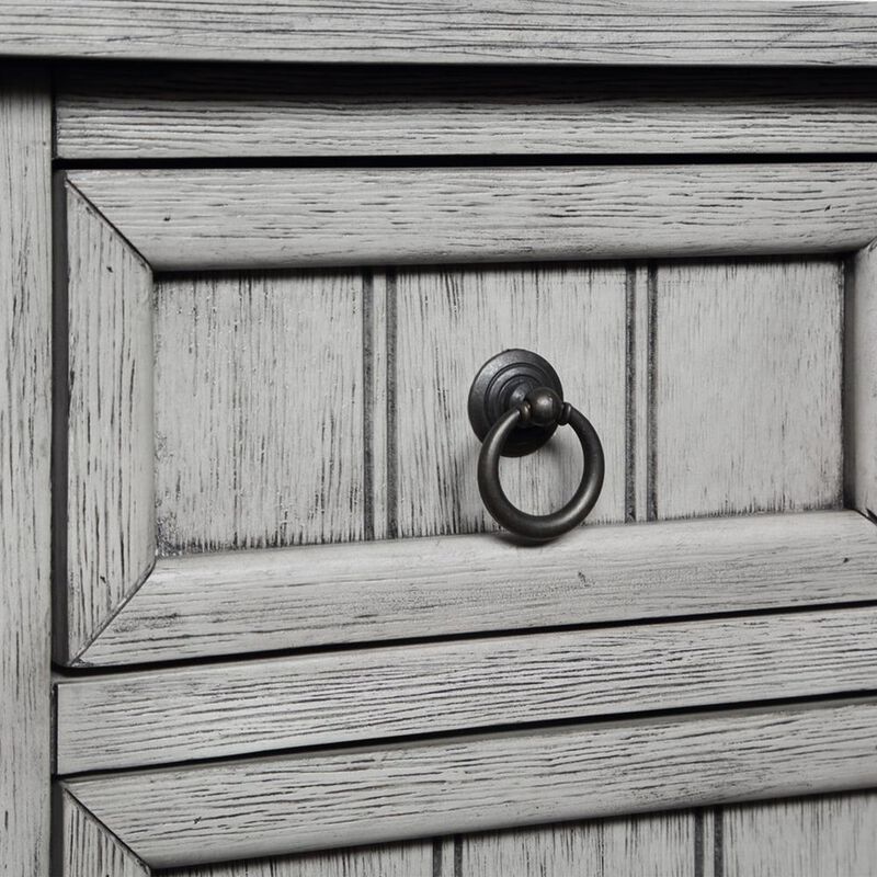 Convenience Concepts Kendra 3 Drawer Hall Table with Shelf, Wirebrush Light Gray Finish