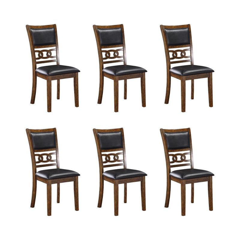 New Classic Furniture Gia Wood Dining Chair with PU Seat (Set of 6)