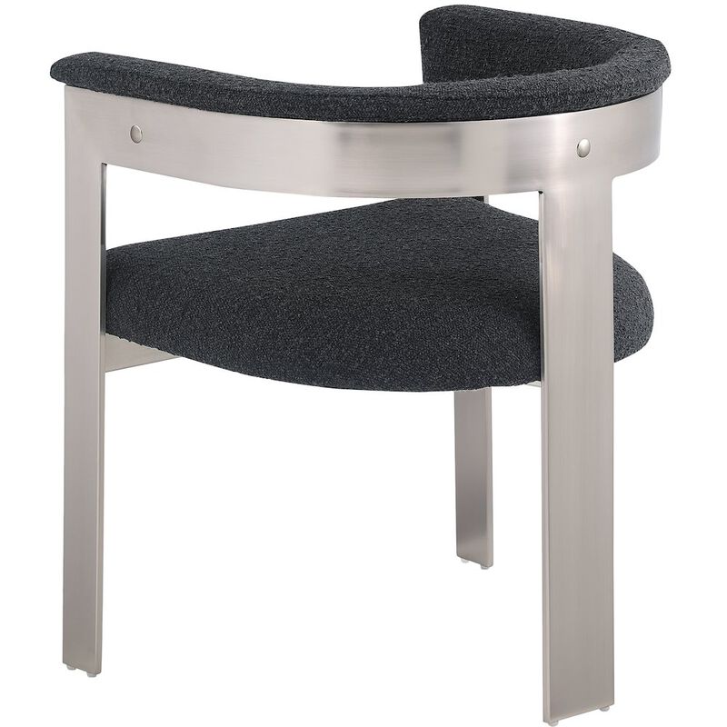 Meridian Furniture Romeo Black Boucle Fabric Dining Chair, Set of 2