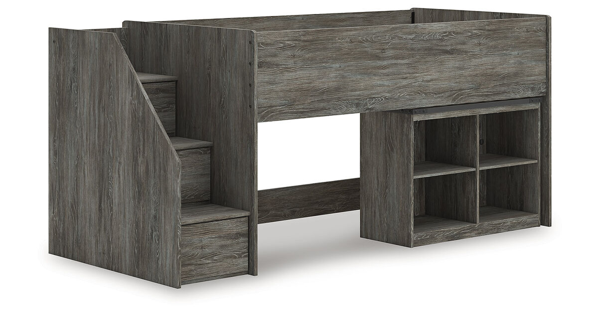 Frandern Twin Loft Bed with Bookcase Storage