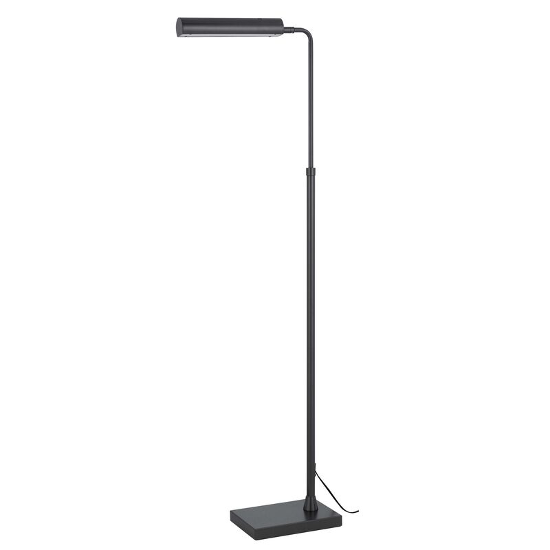 Kime 44-58 Inch Floor Lamp, Adjustable Height, LED, Charcoal Grey Finish - Benzara