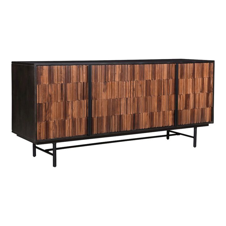 Starlight Canyon Home Black Sideboard Cabinet &ndash; Wooden Accent Credenza with Iron Base