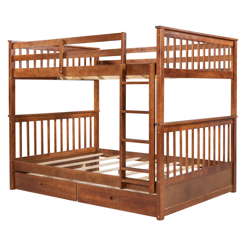 Merax Bunk Bed with Ladders and Two Storage Drawers