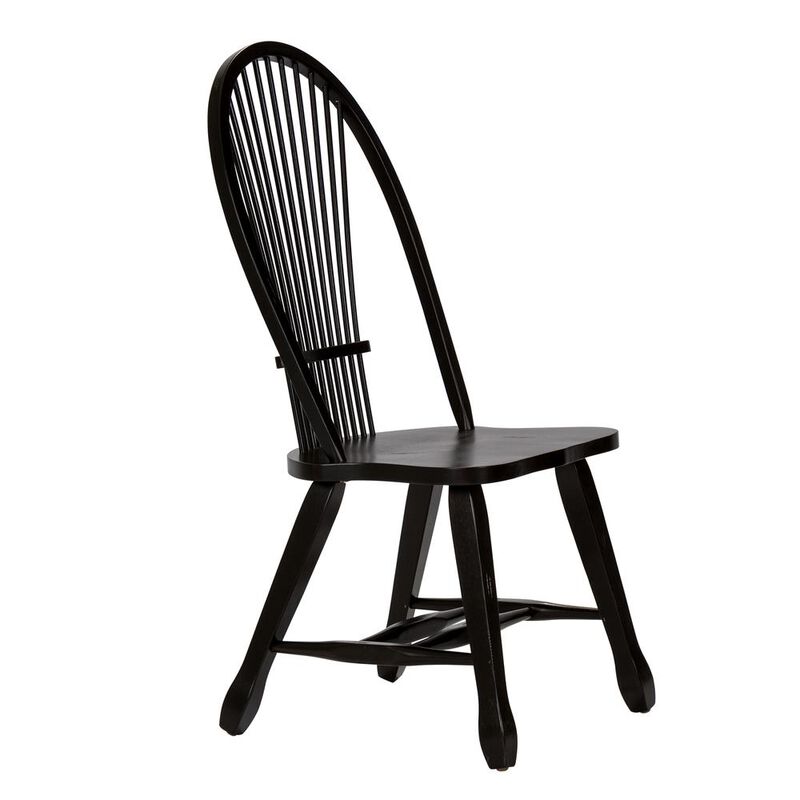 Liberty Furniture Treasures Sheaf Back Side Chair - Black-Set of 2 in Rustic Oak image number 3