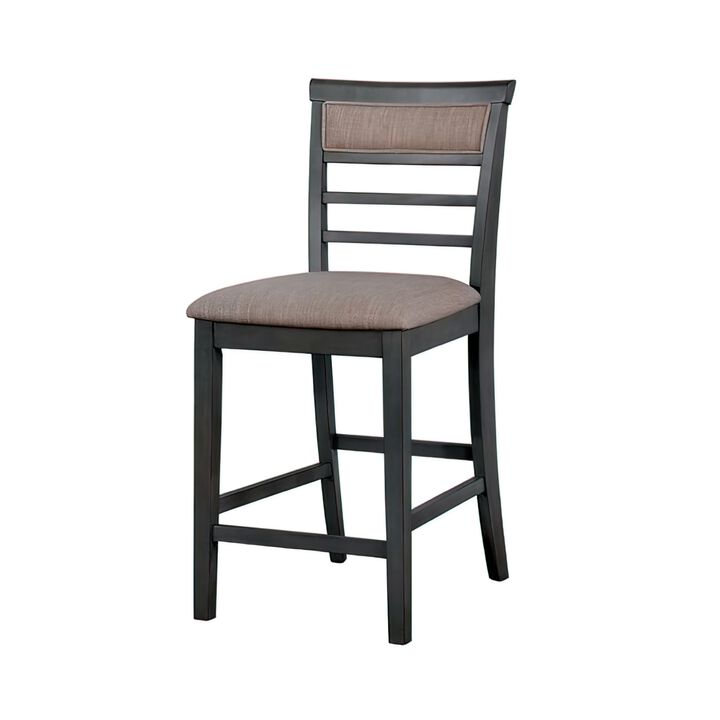 7 Piece Wooden Counter Height Table Set, Brown - Benzara