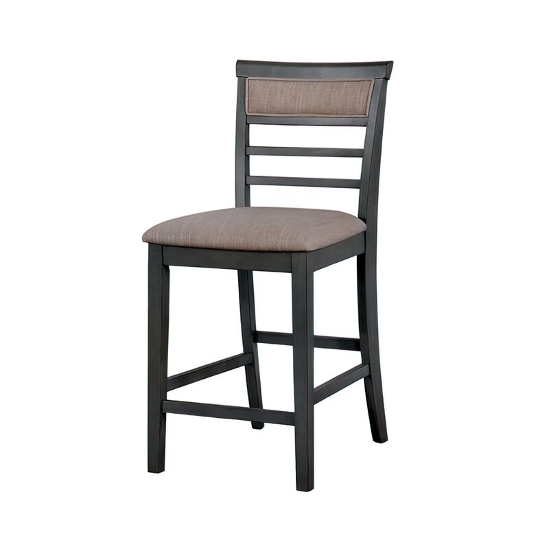 7 Piece Wooden Counter Height Table Set, Brown - Benzara