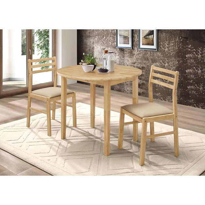 Coaster Co. of America Bucknell 3-piece Dining Set with Drop Leaf Natural and Tan
