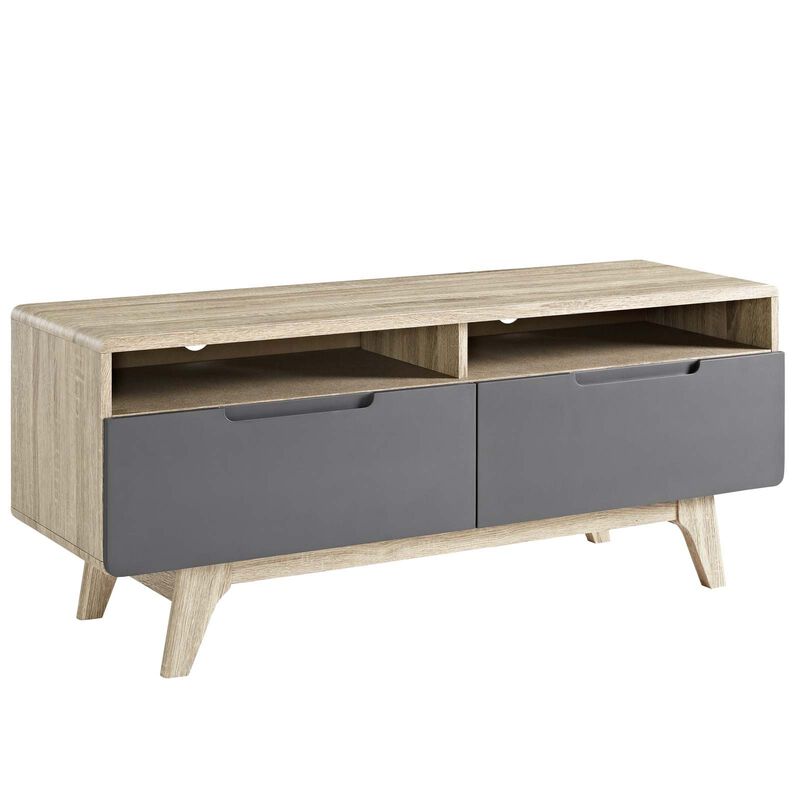Modway Origin Mid-Century Modern 47 Inch TV Stand in Natural Gray image number 0