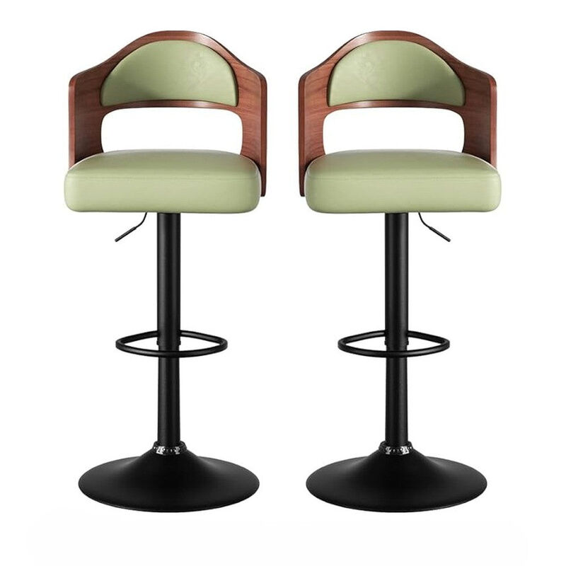 Modern Rustic Dual-Color Swivel Bar Stools Set of 2, Height Adjustable Counter Height Stools with Footrest, 360 Degree Commercial Kitchen Chairs for Home, Hotel image number 0
