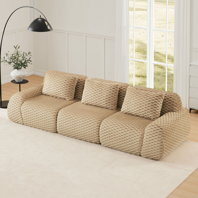 Merax Minimalist Modular Sofa with Flannelette Fabric image number 1