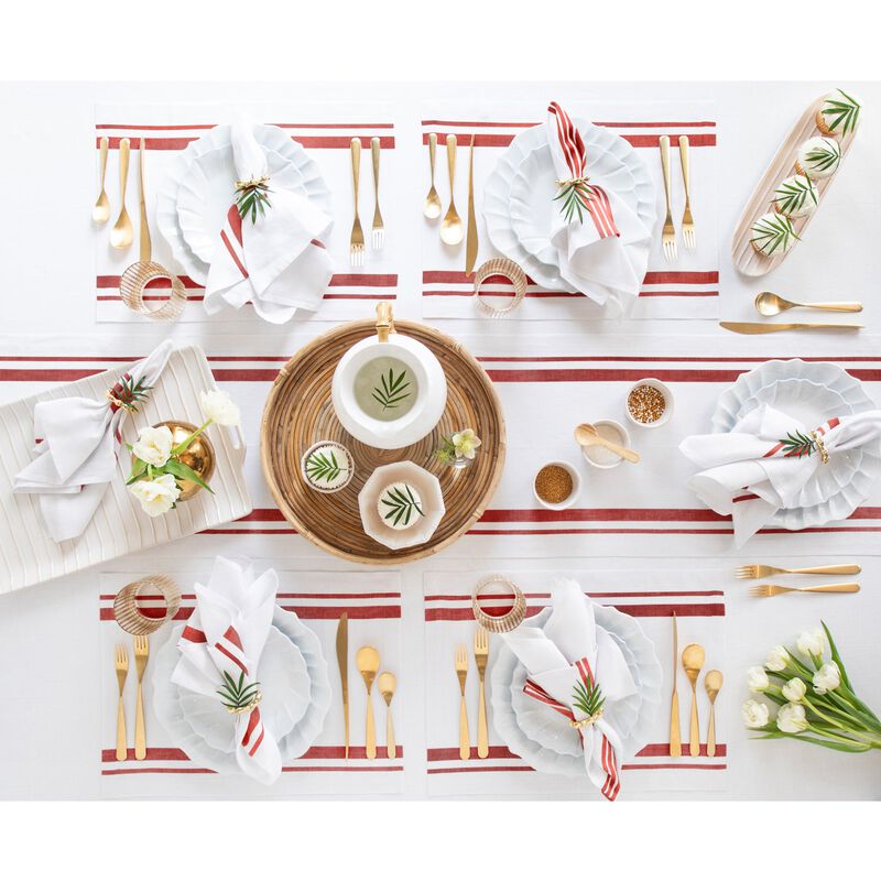 Solino Home 100% Pure Linen Table Runner - French Stripe