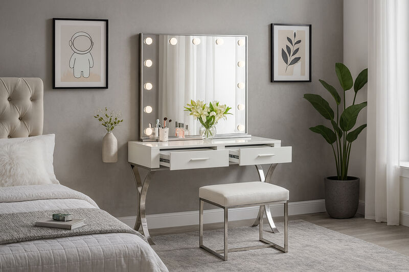Meridian Furniture Hollywood Chrome Mirror image number 1