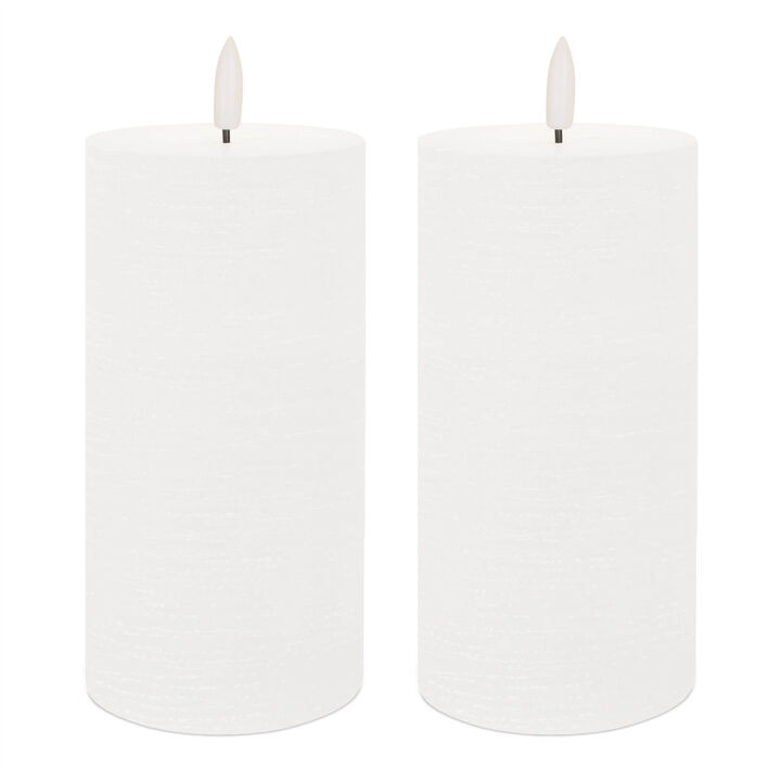 HomeRoots Set of Two Unscented Candle Flameless Pillar Candles