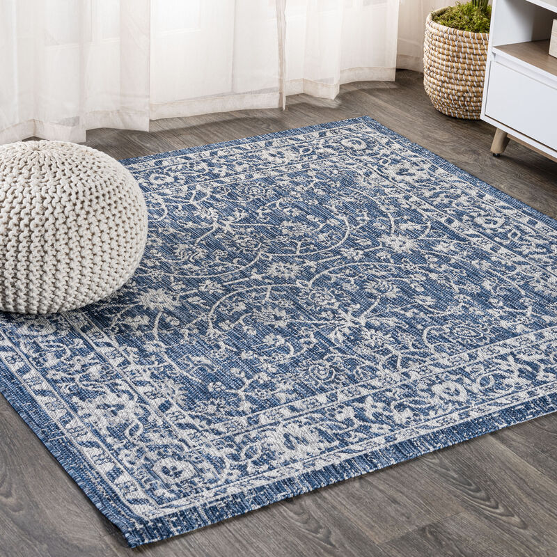 Palazzo Vine and Border Textured Weave Square Indoor/Outdoor Area Rug